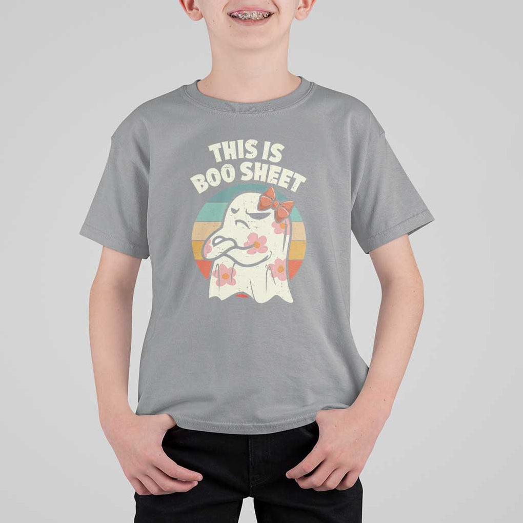 Retro Halloween Costume Women T Shirt For Kid This Is Boo Sheet Cute Spooky Ghost TS10 Sport Gray Print Your Wear