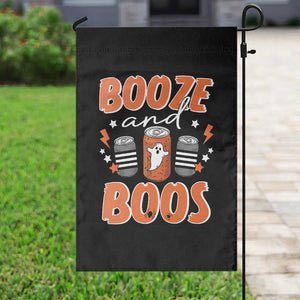 Retro Halloween Booze And Boos Garden Flag Boo Sheet Ghost Spooky Season TS10 Print Your Wear