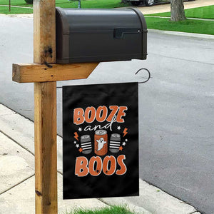 Retro Halloween Booze And Boos Garden Flag Boo Sheet Ghost Spooky Season TS10 Print Your Wear