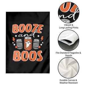 Retro Halloween Booze And Boos Garden Flag Boo Sheet Ghost Spooky Season TS10 Print Your Wear
