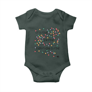 Funny Christmas Baby Onesie It's Fine I'm Fine Everything Is Fine Xmas Lights TS10 Print Your Wear