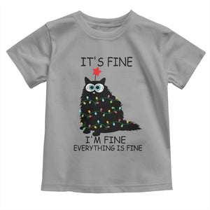 Funny Christmas Cat Baby Shirt It's Fine I'm Fine Everything Is Fine Meowy Catmas Xmas TS10 Sport Gray Print Your Wear