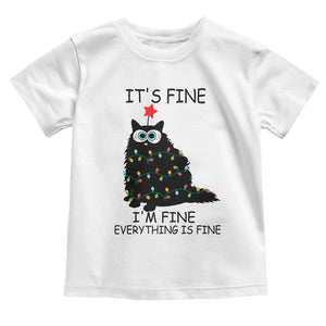 Funny Christmas Cat Baby Shirt It's Fine I'm Fine Everything Is Fine Meowy Catmas Xmas TS10 White Print Your Wear