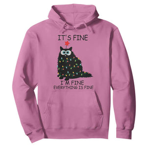 Funny Christmas Cat Hoodie It's Fine I'm Fine Everything Is Fine Meowy Catmas Xmas TS10 Azalea Print Your Wear