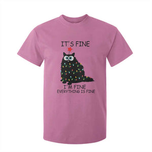 Funny Christmas Cat T Shirt For Kid It's Fine I'm Fine Everything Is Fine Meowy Catmas Xmas TS10 Azalea Print Your Wear