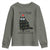 Funny Christmas Cat Youth Sweatshirt It's Fine I'm Fine Everything Is Fine Meowy Catmas Xmas TS10 Military Green Print Your Wear
