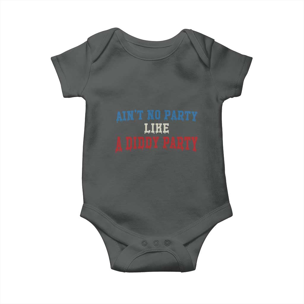 Aint No Party Like A Diddy Party Baby Onesie Slimy Font Vintage TS10 Dark Heather Print Your Wear