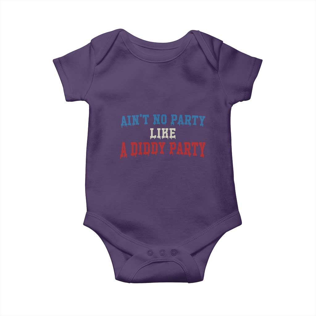 Aint No Party Like A Diddy Party Baby Onesie Slimy Font Vintage TS10 Purple Print Your Wear