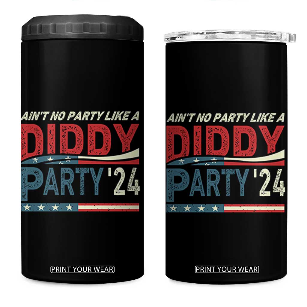 Aint No Party Like A Diddy Party 4 in 1 Can Cooler Tumbler TS10 One Size: 16 oz Black Print Your Wear