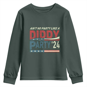 Aint No Party Like A Diddy Party Youth Sweatshirt TS10 Dark Forest Green Print Your Wear