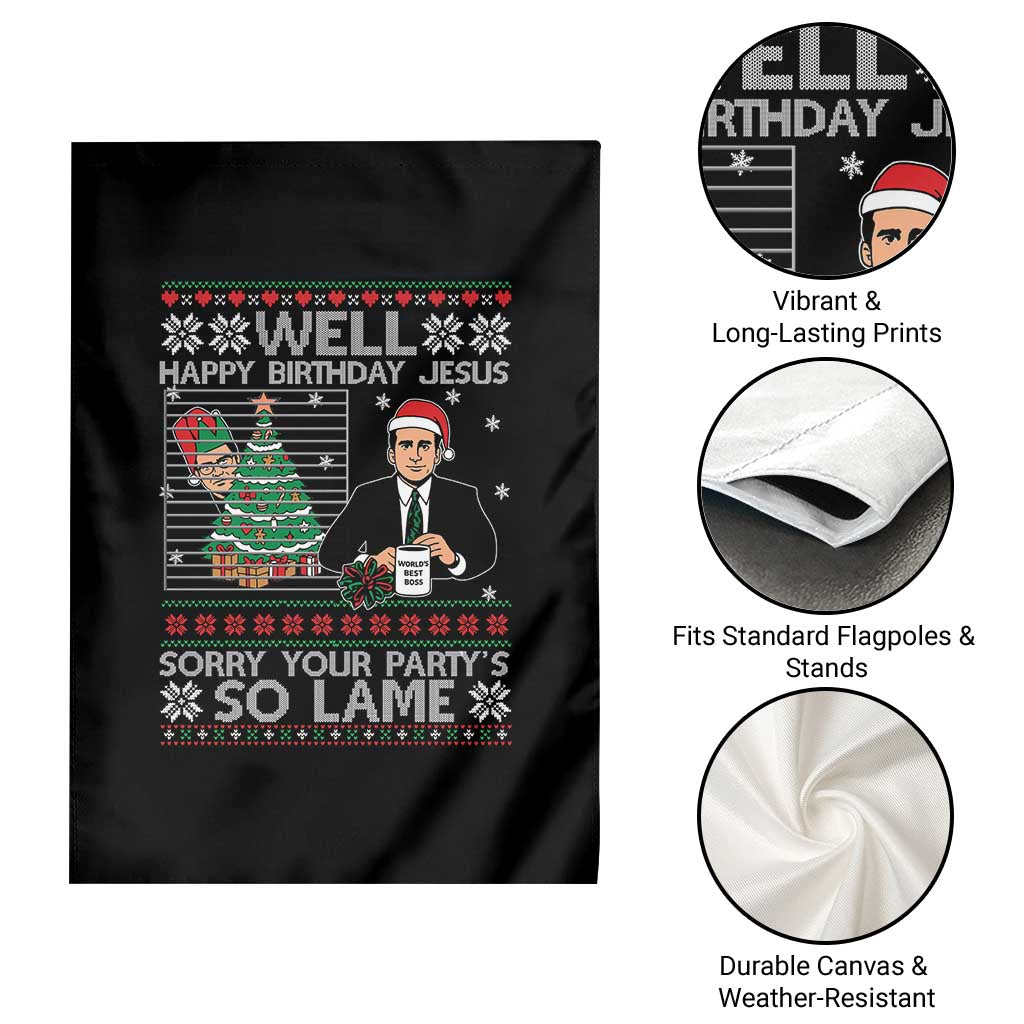Funny Office Christmas Garden Flag Party Well Happy Birthday Jesus TV Show Ugly Xmas TS10 Print Your Wear