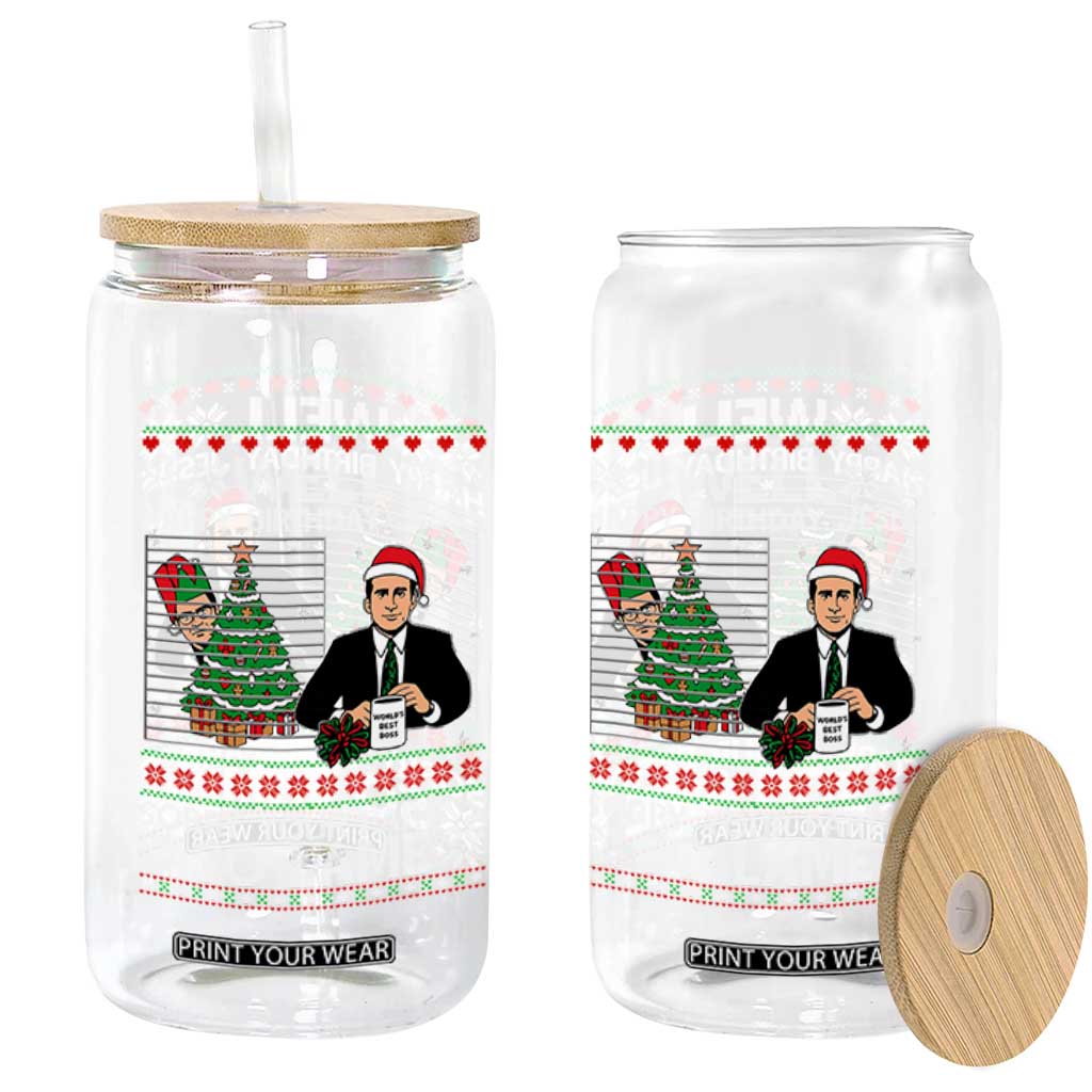 Funny Office Christmas Glass Can Party Well Happy Birthday Jesus TV Show Ugly Xmas TS10 Print Your Wear