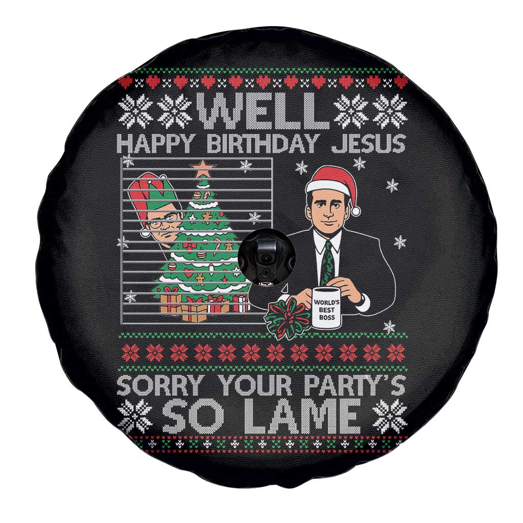 Funny Office Christmas Spare Tire Cover Party Well Happy Birthday Jesus TV Show Ugly Xmas TS10 Print Your Wear