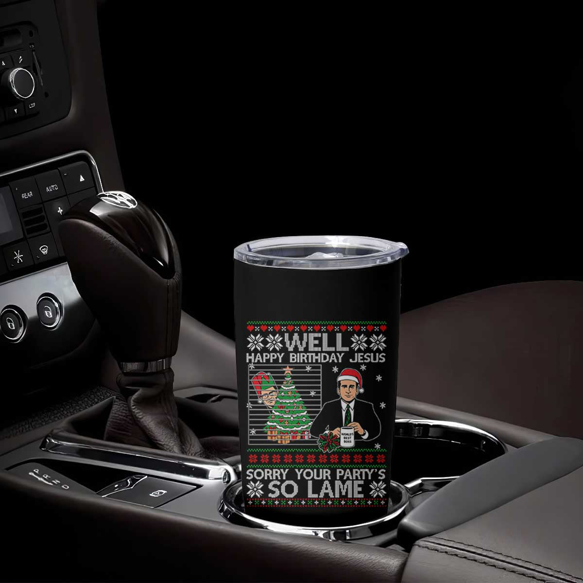Funny Office Christmas Tumbler Cup Party Well Happy Birthday Jesus TV Show Ugly Xmas TS10 Print Your Wear