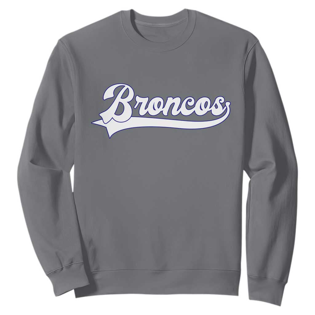 Vintage Broncos Football Sweatshirt Classic Game Day Sports Name Tee TS10 Charcoal Print Your Wear