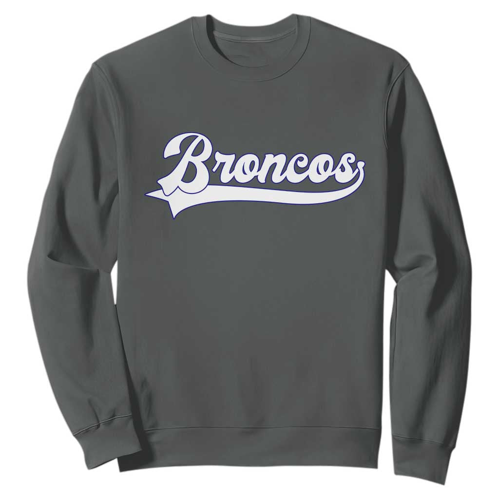 Vintage Broncos Football Sweatshirt Classic Game Day Sports Name Tee TS10 Dark Heather Print Your Wear