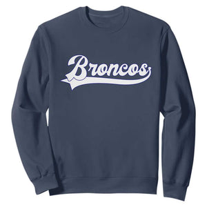 Vintage Broncos Football Sweatshirt Classic Game Day Sports Name Tee TS10 Navy Print Your Wear