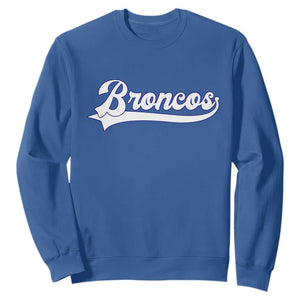 Vintage Broncos Football Sweatshirt Classic Game Day Sports Name Tee TS10 Royal Blue Print Your Wear