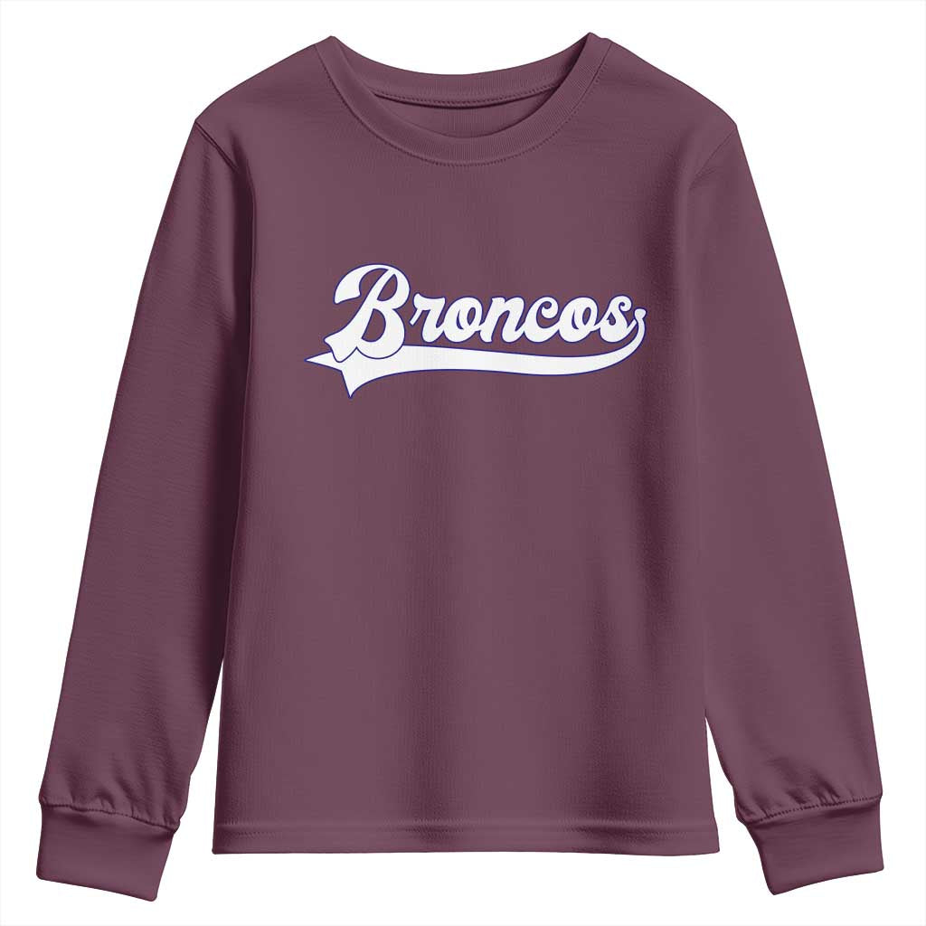 Vintage DFB Football Youth Sweatshirt Classic Game Day Sports Name Tee TS10 Maroon Print Your Wear