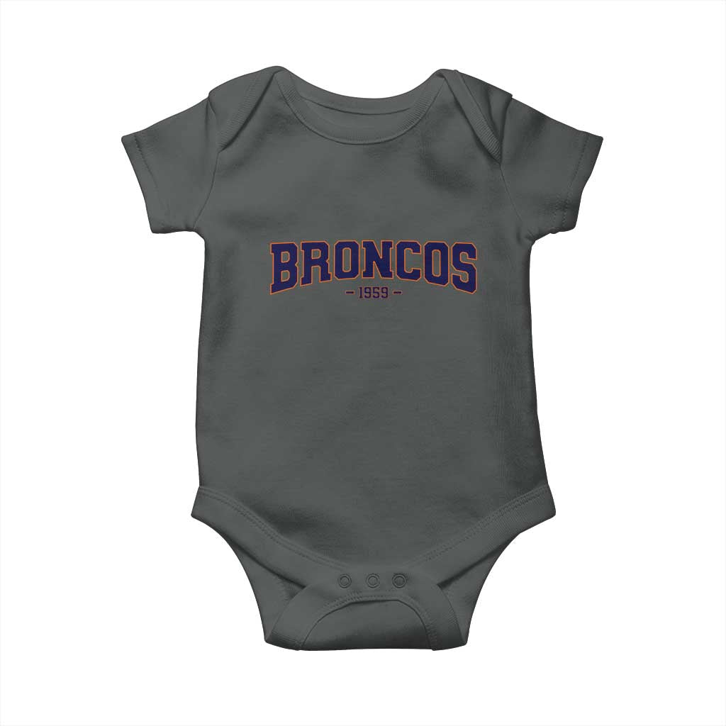 Vintage DFB Baby Onesie Classic Game Day Print Retro Varsity Football Team Name TS10 Dark Heather Print Your Wear