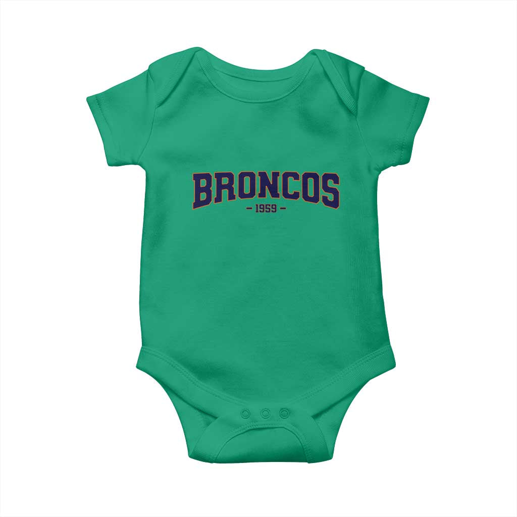 Vintage DFB Baby Onesie Classic Game Day Print Retro Varsity Football Team Name TS10 Irish Green Print Your Wear