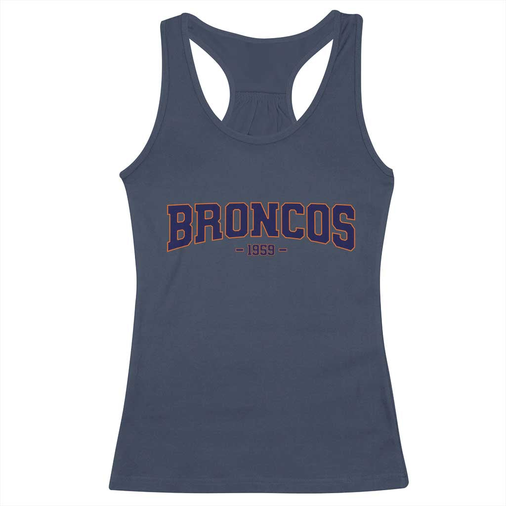 Vintage DFB Racerback Tank Top Classic Game Day Print Retro Varsity Football Team Name TS10 Navy Print Your Wear