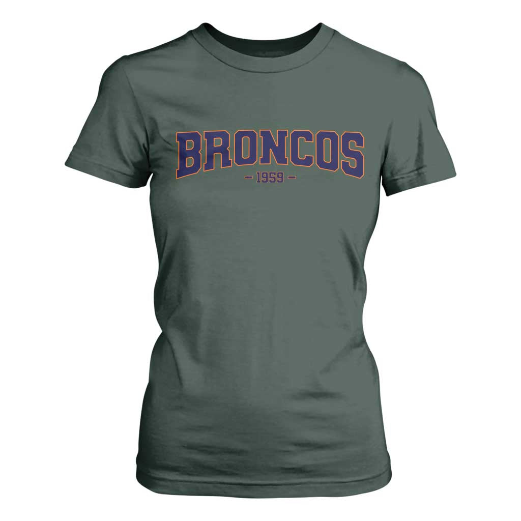 Vintage DFB T Shirt For Women Classic Game Day Print Retro Varsity Football Team Name TS10 Dark Forest Green Print Your Wear