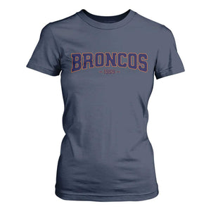 Vintage DFB T Shirt For Women Classic Game Day Print Retro Varsity Football Team Name TS10 Navy Print Your Wear