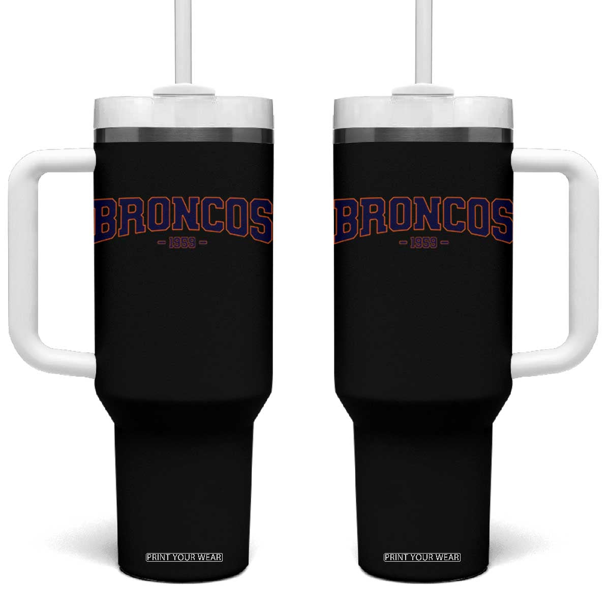 Vintage DFB Tumbler With Handle Classic Game Day Print Retro Varsity Football Team Name TS10 One Size: 40 oz Black Print Your Wear
