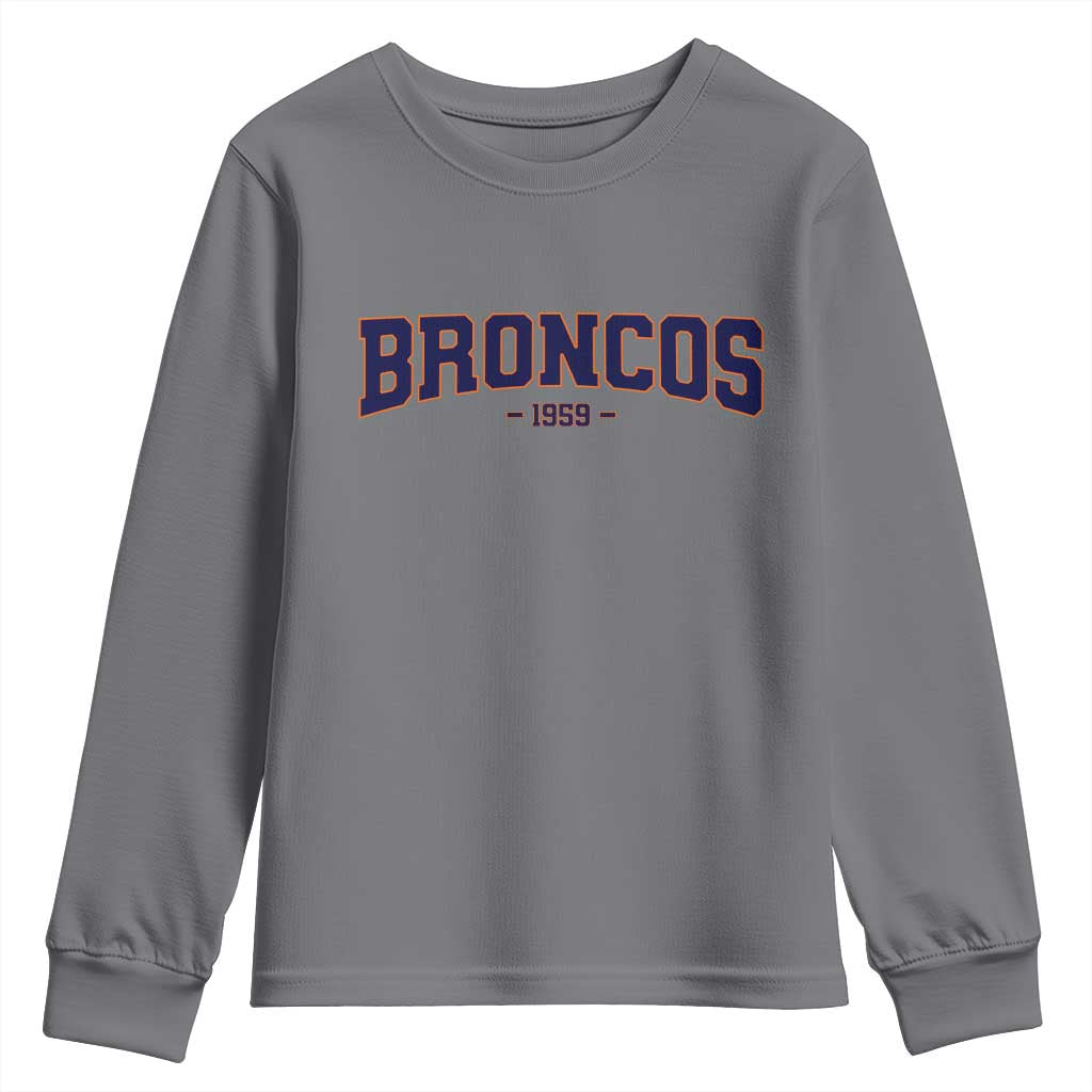 Vintage DFB Youth Sweatshirt Classic Game Day Print Retro Varsity Football Team Name TS10 Charcoal Print Your Wear