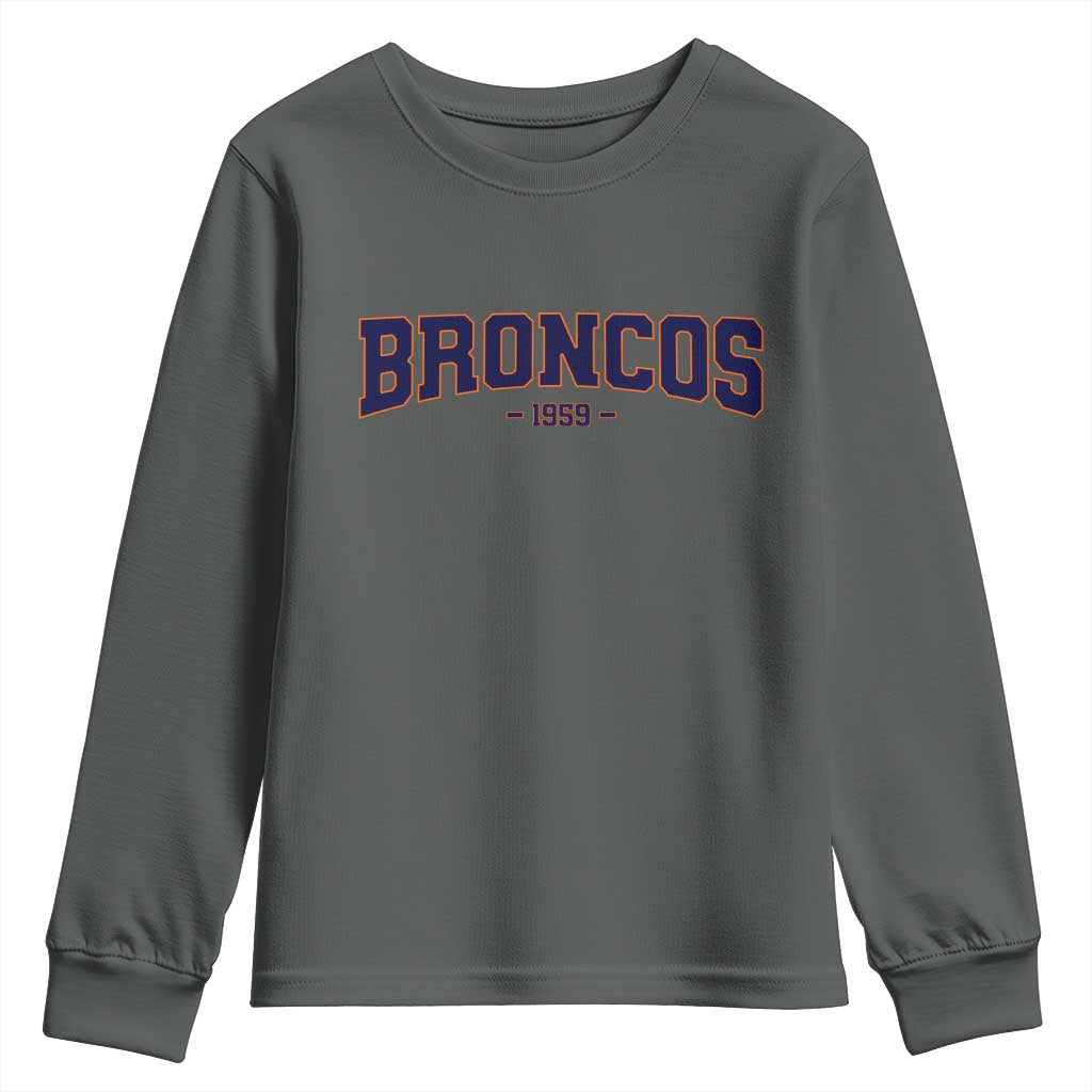 Vintage DFB Youth Sweatshirt Classic Game Day Print Retro Varsity Football Team Name TS10 Dark Heather Print Your Wear