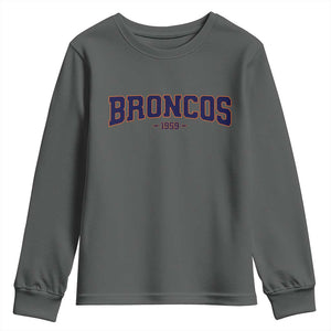 Vintage DFB Youth Sweatshirt Classic Game Day Print Retro Varsity Football Team Name TS10 Dark Heather Print Your Wear