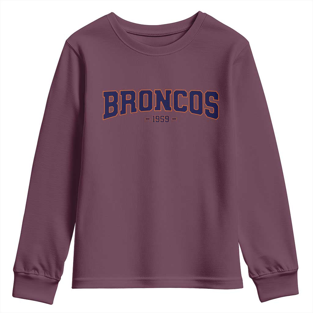 Vintage DFB Youth Sweatshirt Classic Game Day Print Retro Varsity Football Team Name TS10 Maroon Print Your Wear