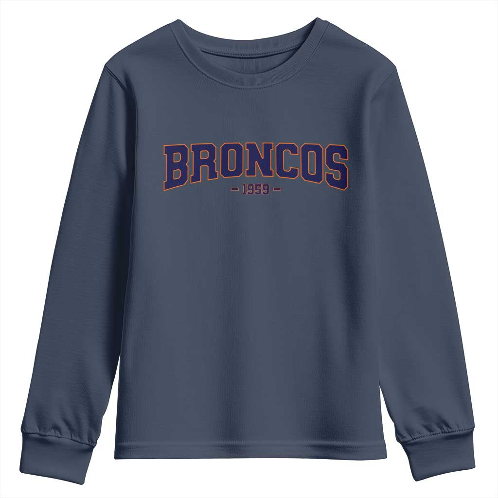 Vintage DFB Youth Sweatshirt Classic Game Day Print Retro Varsity Football Team Name TS10 Navy Print Your Wear