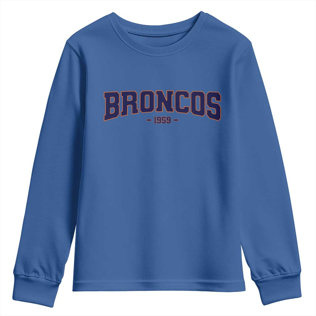 Vintage DFB Youth Sweatshirt Classic Game Day Print Retro Varsity Football Team Name TS10 Royal Blue Print Your Wear