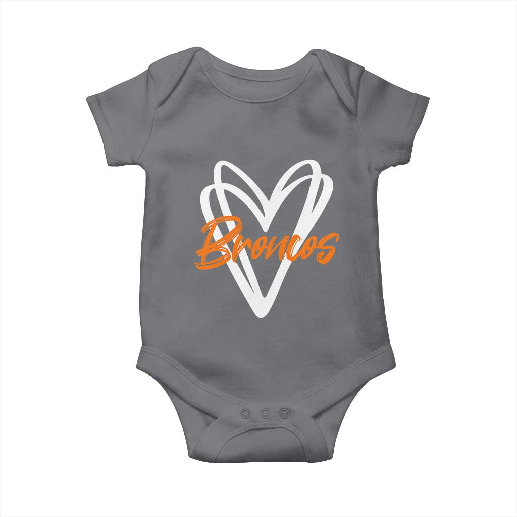 Vintage DFB Baby Onesie Football Team Fans Heart Graphic Game Day TS10 Charcoal Print Your Wear