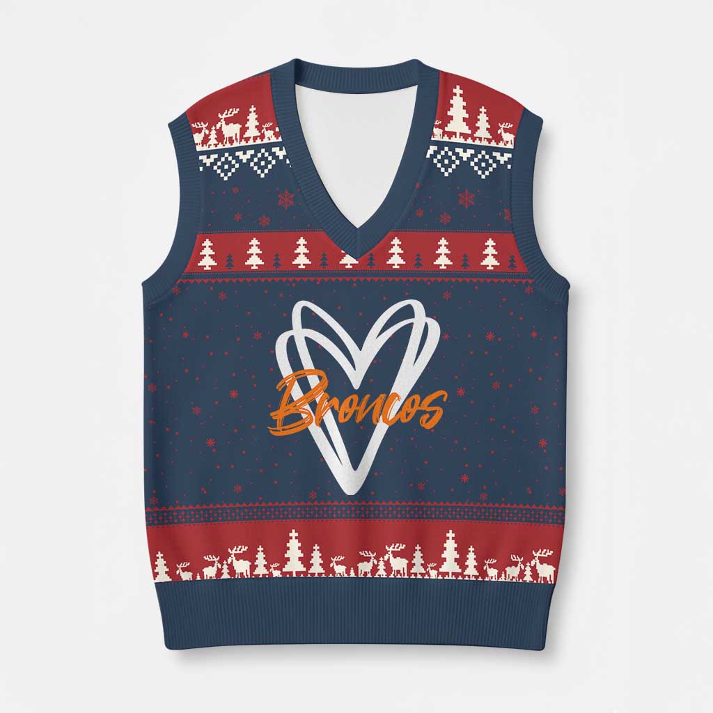 Vintage DFB V-Neck Knit Sweater Vest Football Team Fans Heart Graphic Game Day TS10 Navy Red Print Your Wear
