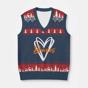 Vintage DFB V-Neck Knit Sweater Vest Football Team Fans Heart Graphic Game Day TS10 Navy Red Print Your Wear