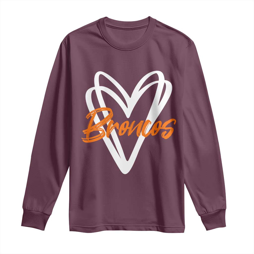 Vintage DFB Long Sleeve Shirt Football Team Fans Heart Graphic Game Day TS10 Maroon Print Your Wear
