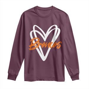 Vintage DFB Long Sleeve Shirt Football Team Fans Heart Graphic Game Day TS10 Maroon Print Your Wear