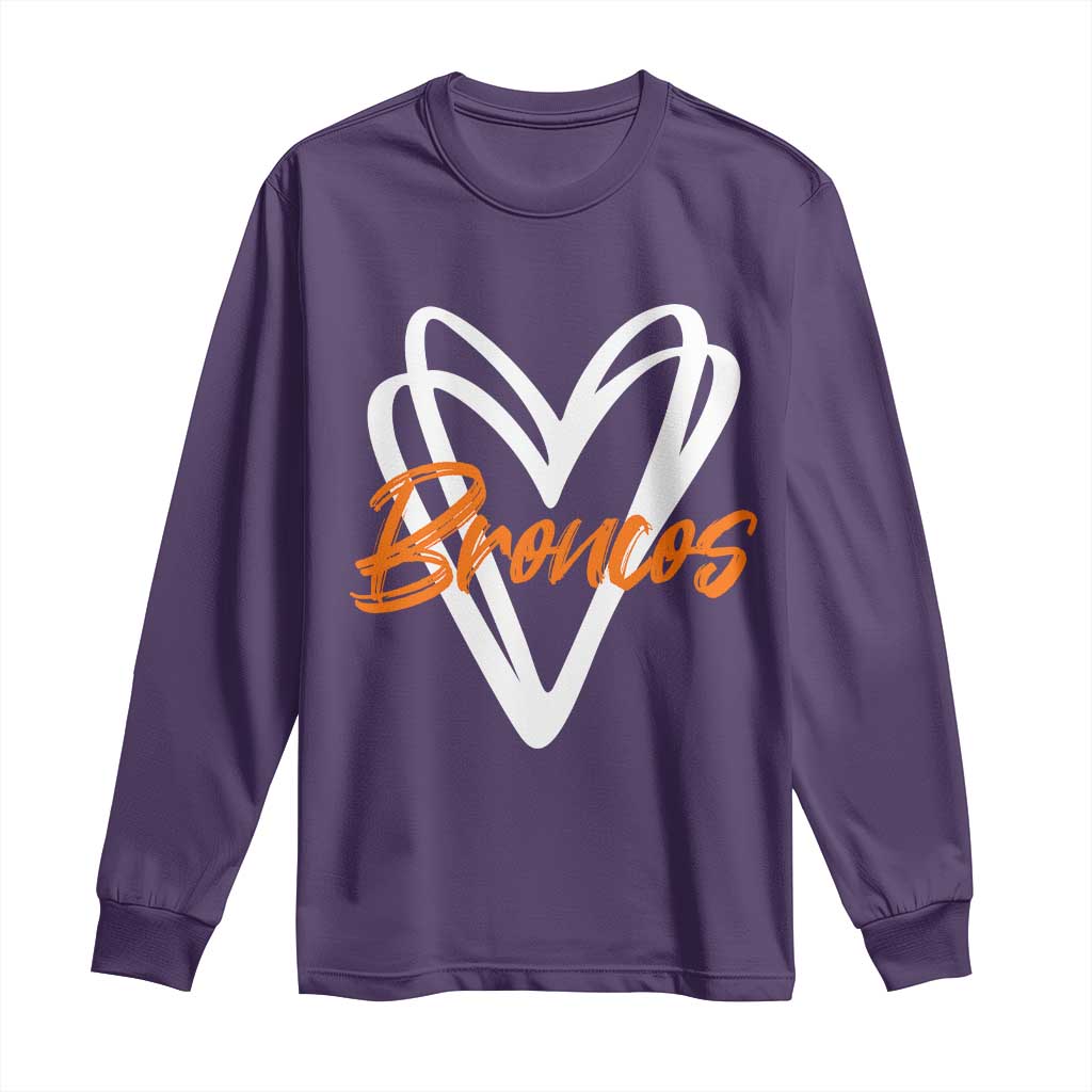 Vintage DFB Long Sleeve Shirt Football Team Fans Heart Graphic Game Day TS10 Purple Print Your Wear