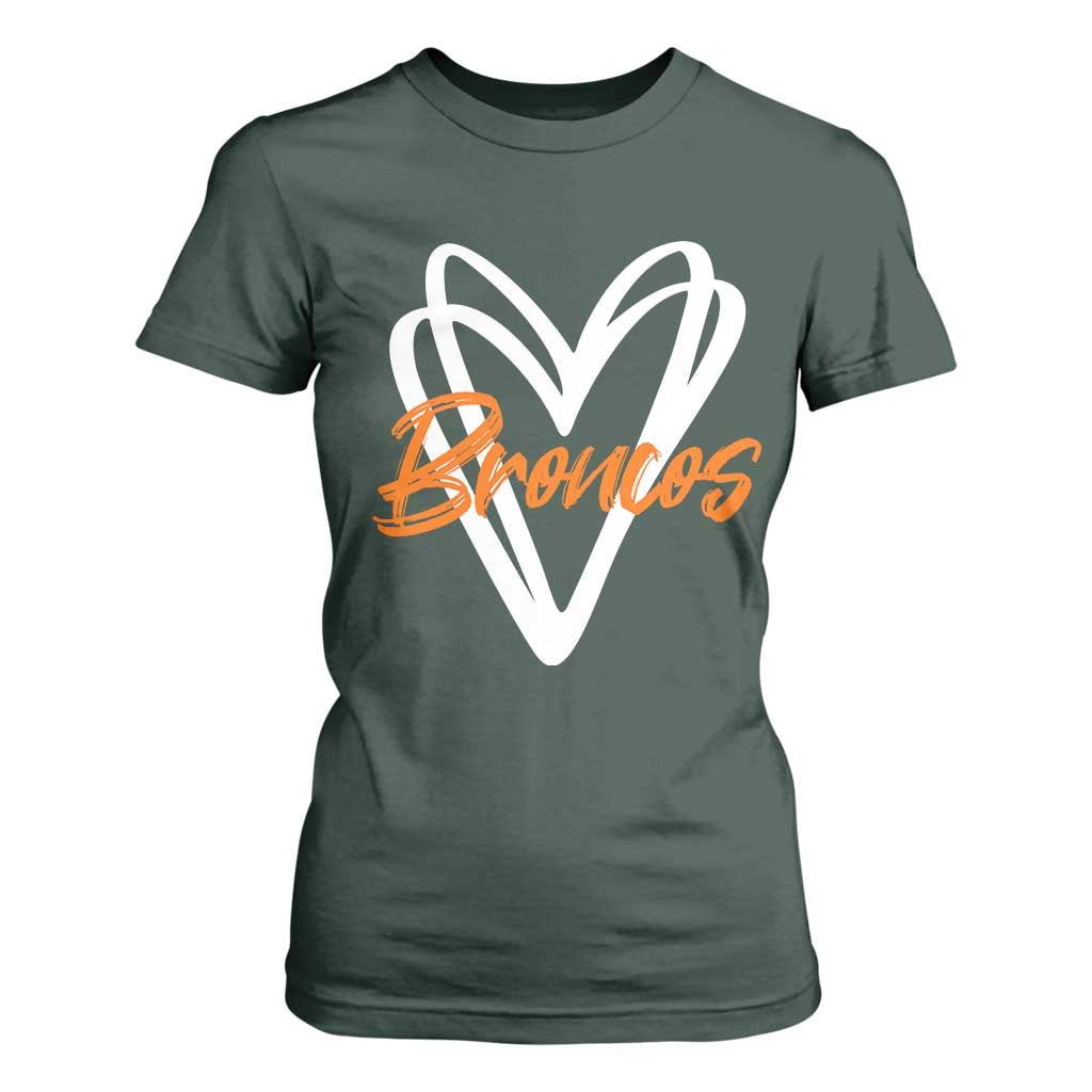 Vintage DFB T Shirt For Women Football Team Fans Heart Graphic Game Day TS10 Dark Forest Green Print Your Wear