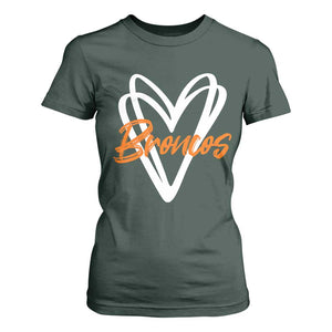 Vintage DFB T Shirt For Women Football Team Fans Heart Graphic Game Day TS10 Dark Forest Green Print Your Wear