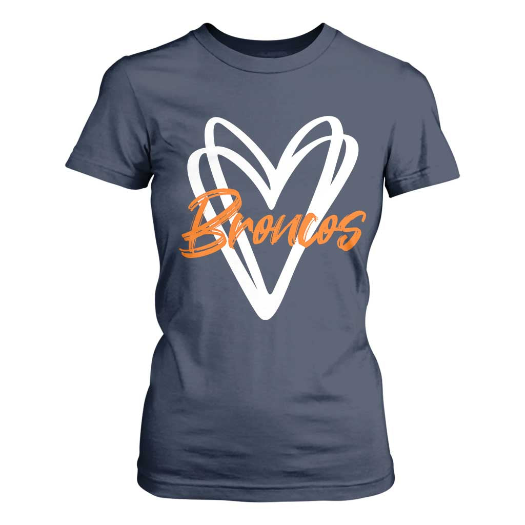 Vintage DFB T Shirt For Women Football Team Fans Heart Graphic Game Day TS10 Navy Print Your Wear
