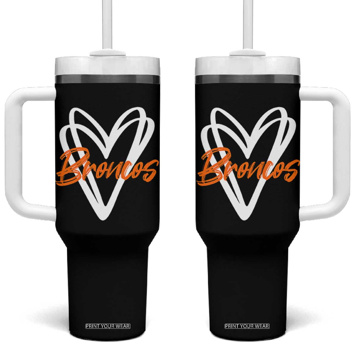 Vintage DFB Tumbler With Handle Football Team Fans Heart Graphic Game Day TS10 One Size: 40 oz Black Print Your Wear