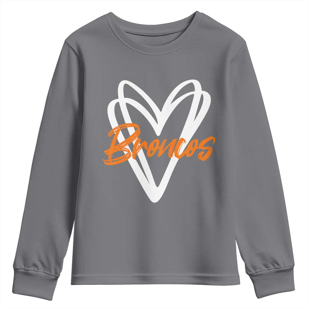 Vintage DFB Youth Sweatshirt Football Team Fans Heart Graphic Game Day TS10 Charcoal Print Your Wear