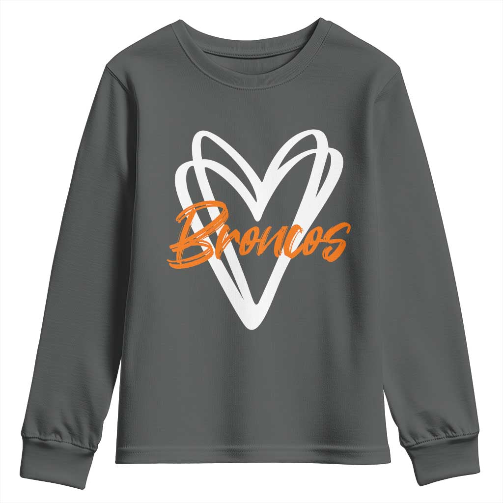 Vintage DFB Youth Sweatshirt Football Team Fans Heart Graphic Game Day TS10 Dark Heather Print Your Wear