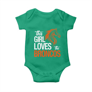 This Girl Loves The DFB Baby Onesie Football Inspirational Game Day Heart Graphic TS10 Irish Green Print Your Wear