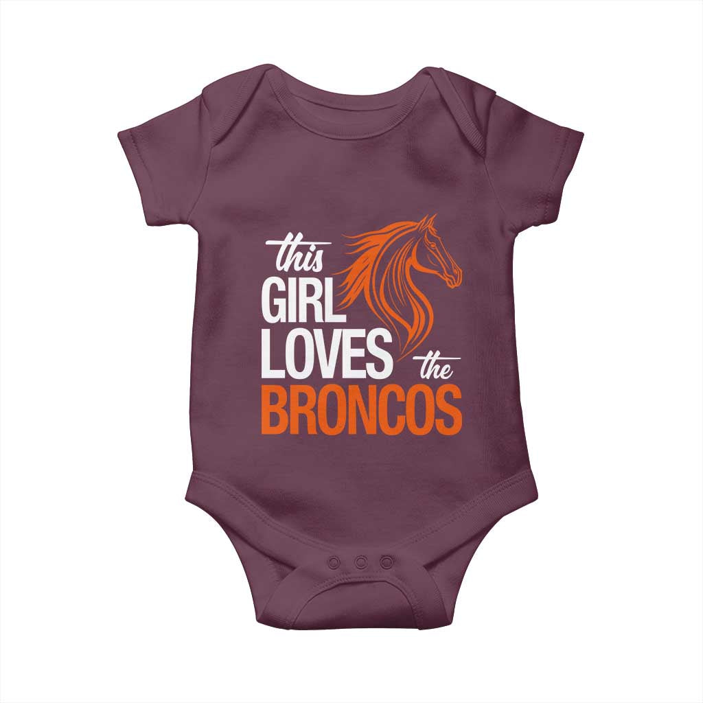This Girl Loves The DFB Baby Onesie Football Inspirational Game Day Heart Graphic TS10 Maroon Print Your Wear