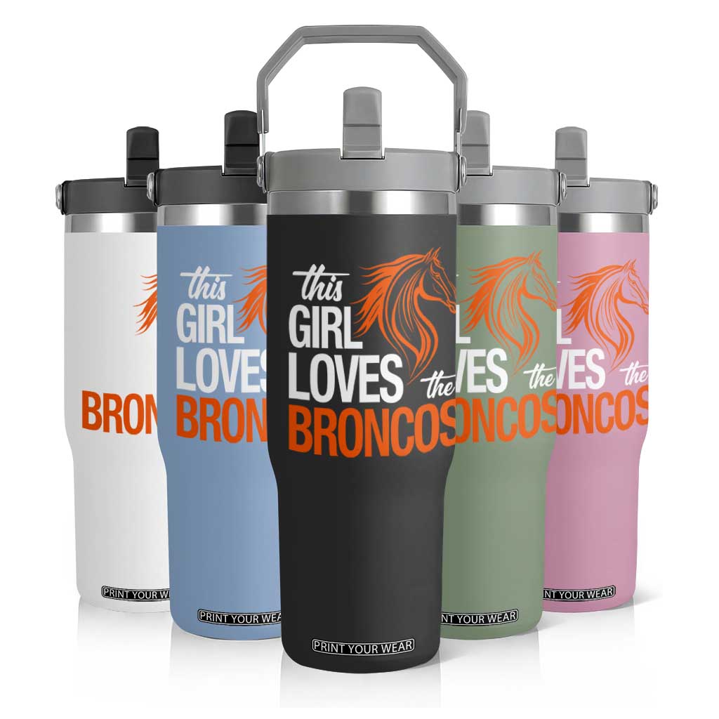 This Girl Loves The DFB Flip Straw Tumbler Football Inspirational Game Day Heart Graphic TS10 Print Your Wear